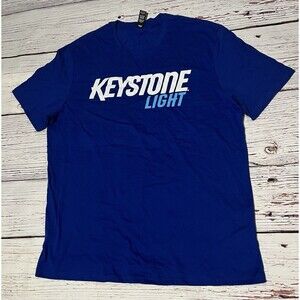 Keystone Light Beer Blue T-Shirt Size XL Extra Large District Mens